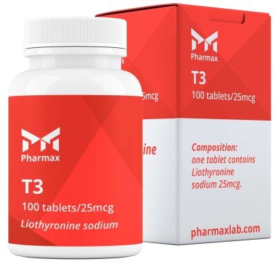 Liothyronine Sodium (T3 Cytomel) 100 tab, 25 mcg/tab